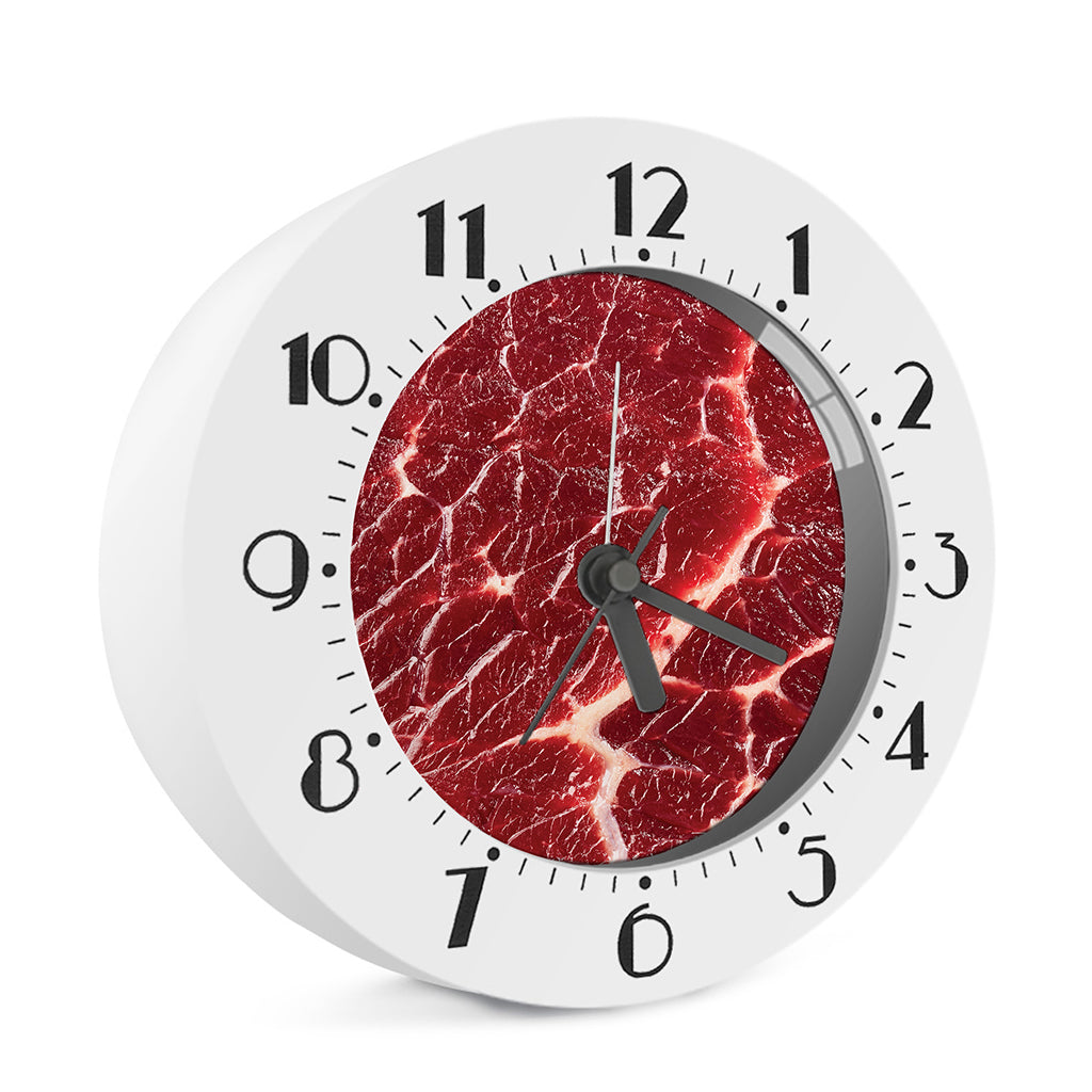 Red Meat Print Alarm Clock
