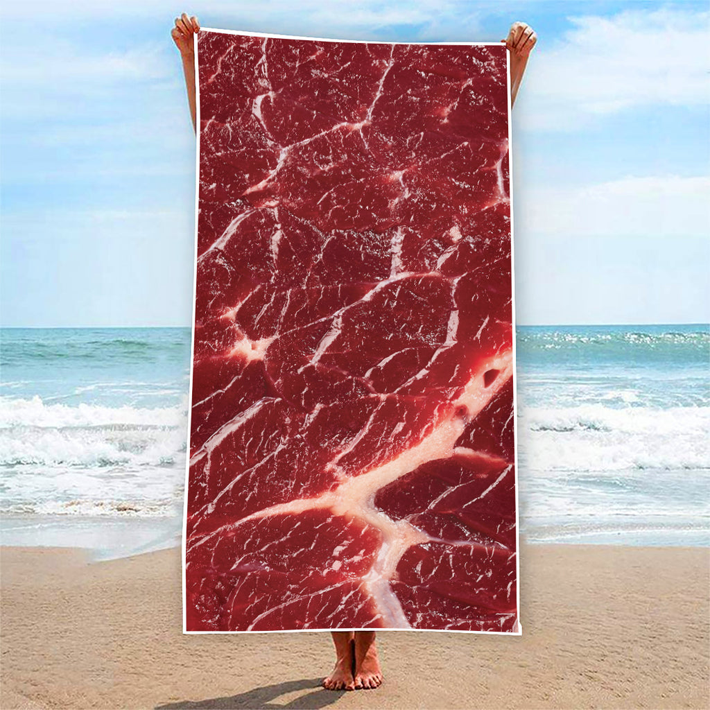Red Meat Print Beach Towel