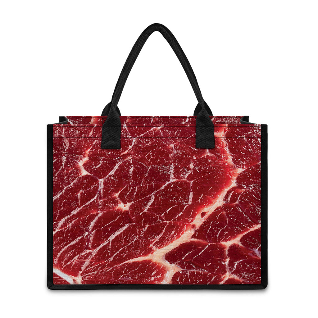 Red Meat Print Canvas Tote Bag