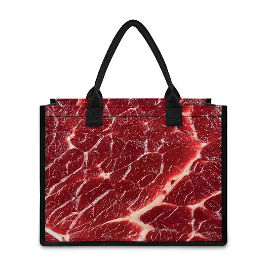 Red Meat Print Canvas Tote Bag