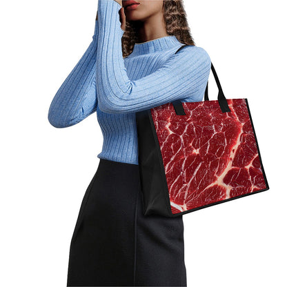 Red Meat Print Canvas Tote Bag