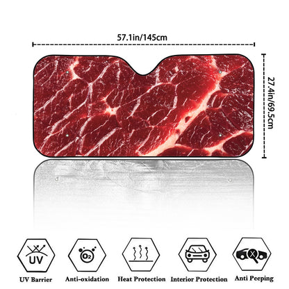 Red Meat Print Car Windshield Sun Shade