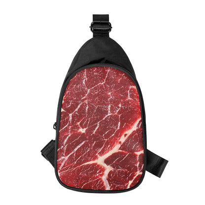 Red Meat Print Chest Bag