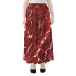 Red Meat Print Chiffon Maxi Skirt
