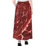 Red Meat Print Chiffon Maxi Skirt