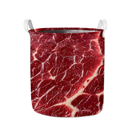 Red Meat Print Collapsible Laundry Basket