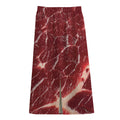 Red Meat Print Cotton Front Slit Maxi Skirt