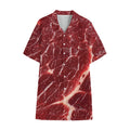 Red Meat Print Cotton Hawaiian Shirt