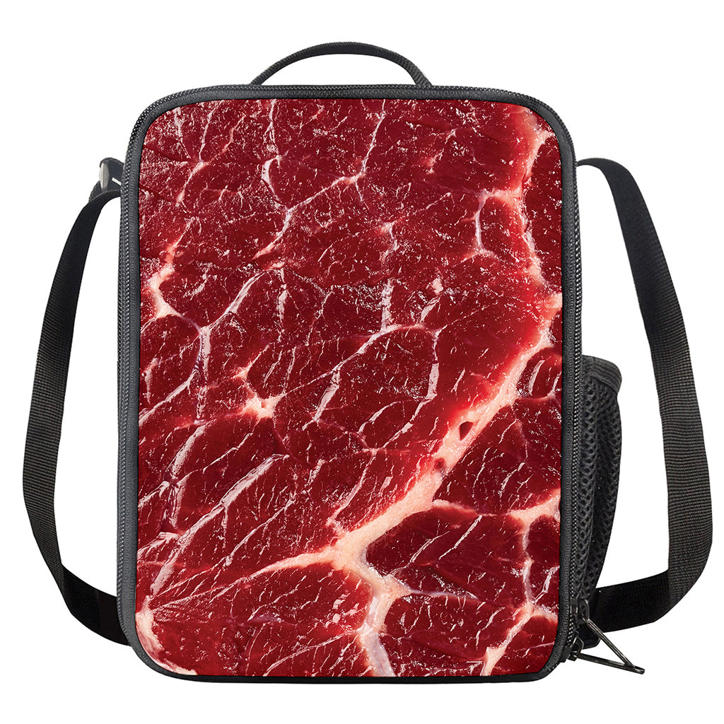 Red Meat Print Crossbody Lunch Bag