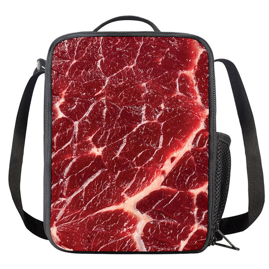 Red Meat Print Crossbody Lunch Bag