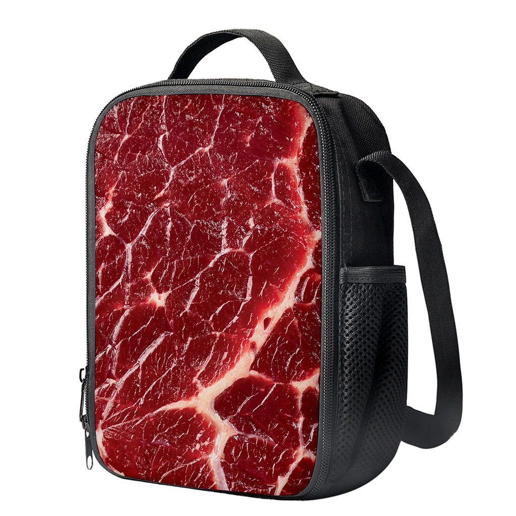 Red Meat Print Crossbody Lunch Bag