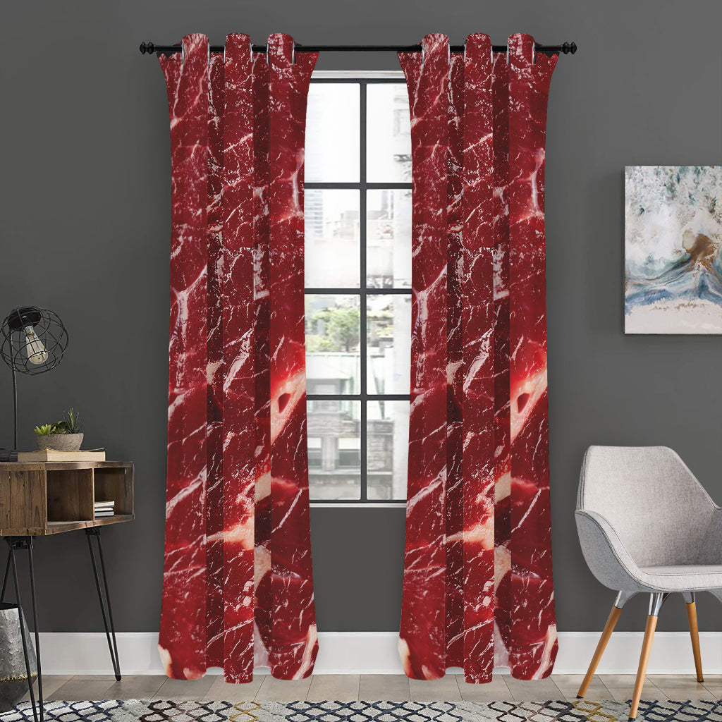 Red Meat Print Curtain