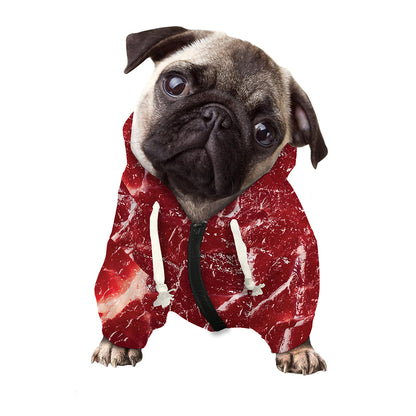 Red Meat Print Dog Zip Up Hoodie