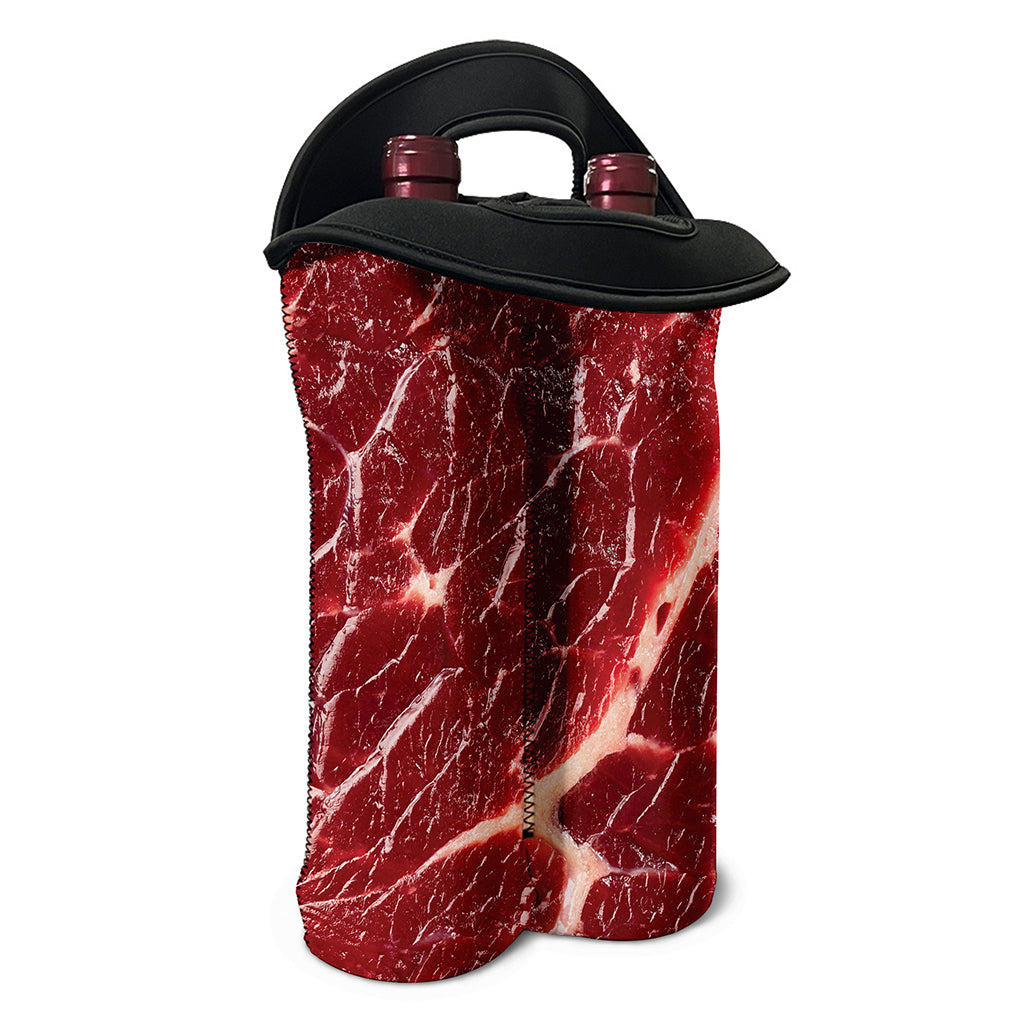 Red Meat Print Double Neoprene Wine Tote