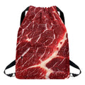 Red Meat Print Drawstring Backpack