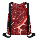 Red Meat Print Drawstring Backpack