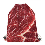 Red Meat Print Drawstring Bag