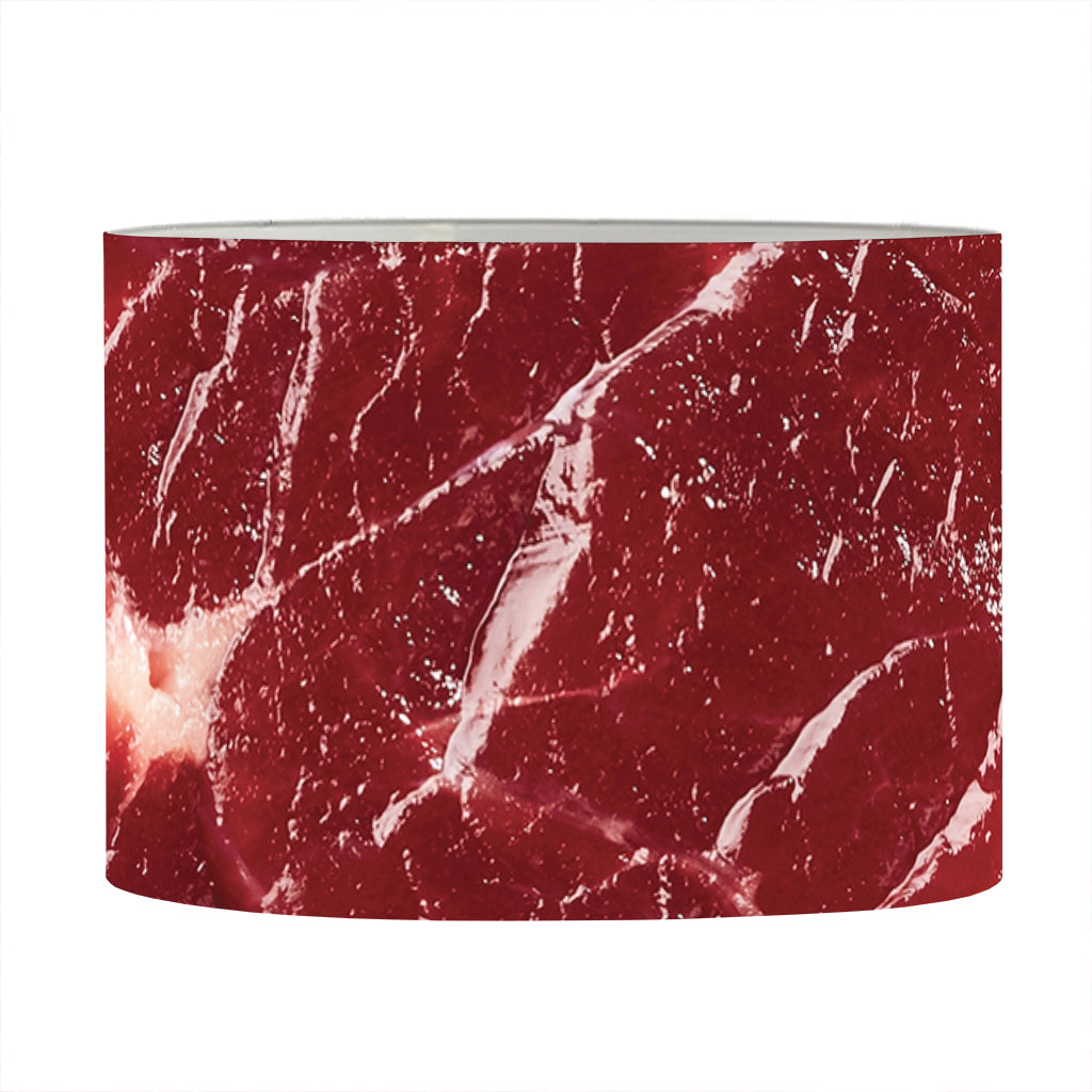 Red Meat Print Drum Lamp Shade