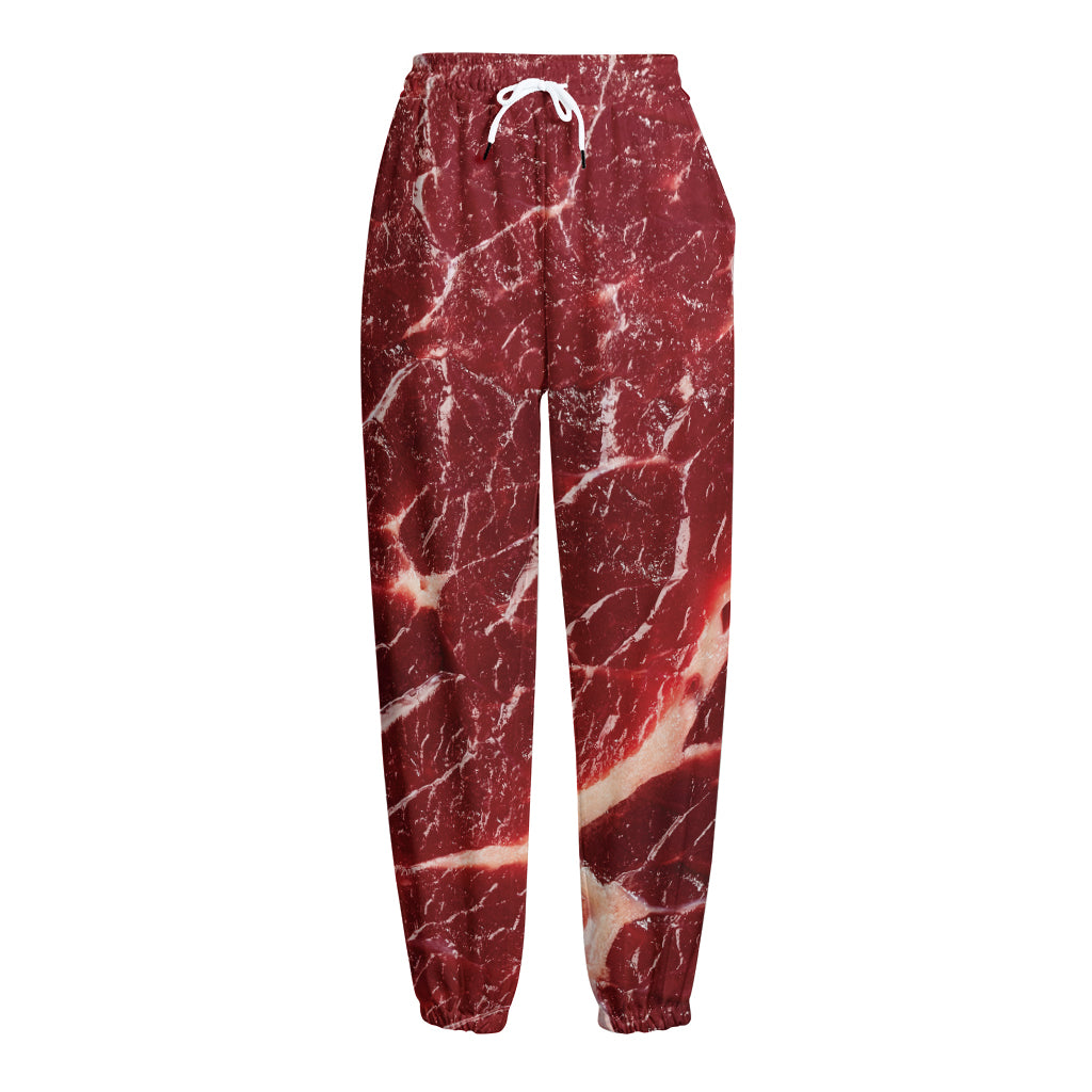 Red Meat Print Fleece Lined Knit Pants
