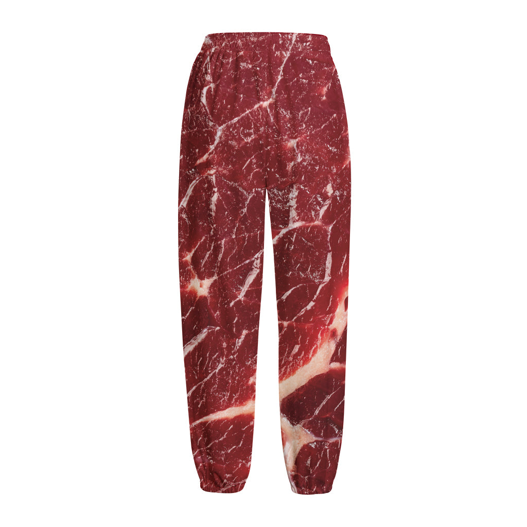Red Meat Print Fleece Lined Knit Pants