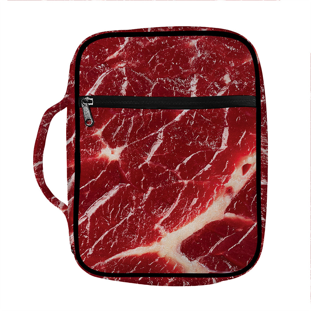 Red Meat Print Front Pocket Bible Bag