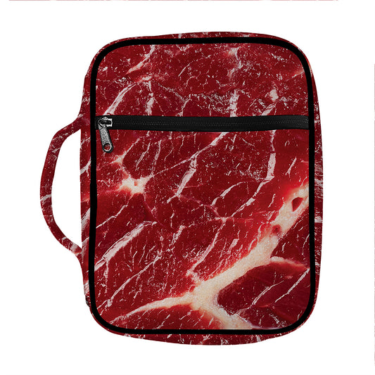 Red Meat Print Front Pocket Bible Bag