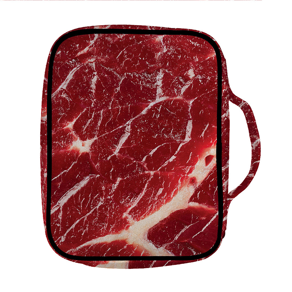 Red Meat Print Front Pocket Bible Bag