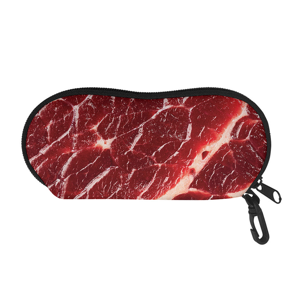 Red Meat Print Glasses Case