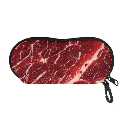 Red Meat Print Glasses Case