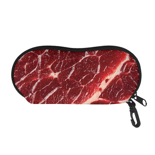 Red Meat Print Glasses Case