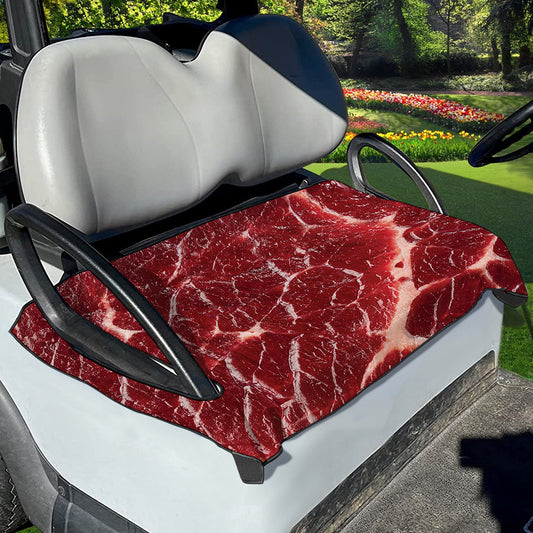 Red Meat Print Golf Cart Seat Cover