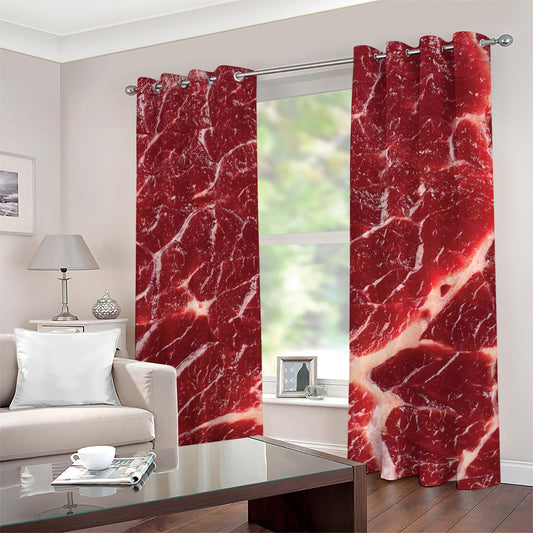 Red Meat Print Grommet Curtains