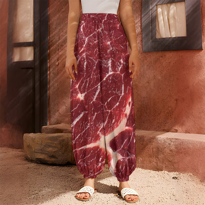 Red Meat Print Harem Pants