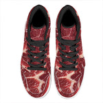 Red Meat Print High Top Leather Sneakers