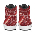 Red Meat Print High Top Leather Sneakers