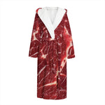 Red Meat Print Hooded Bathrobe