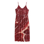 Red Meat Print Jersey Midi Cami Dress