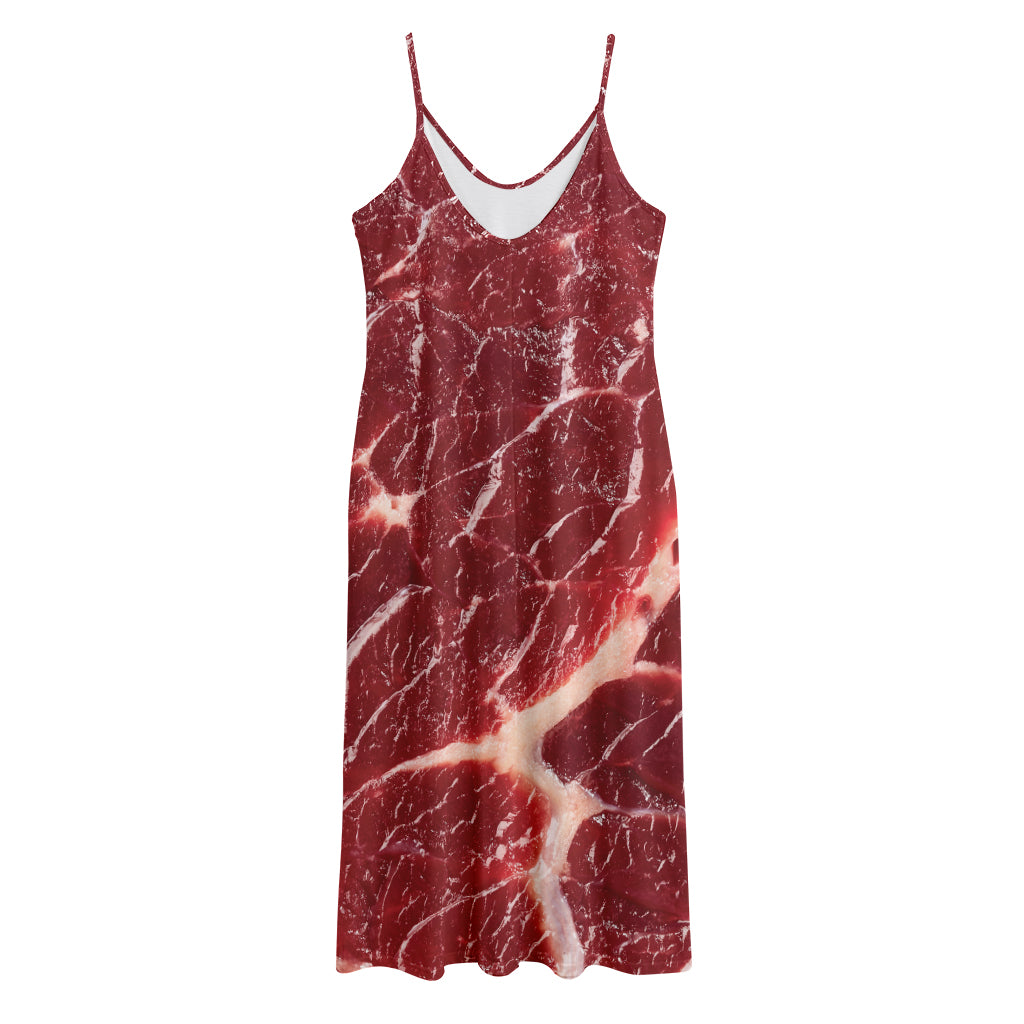 Red Meat Print Jersey Midi Cami Dress