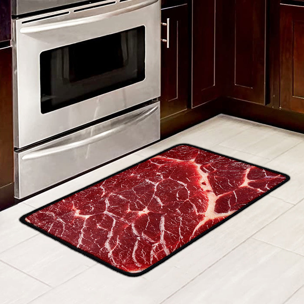 Red Meat Print Kitchen Mat