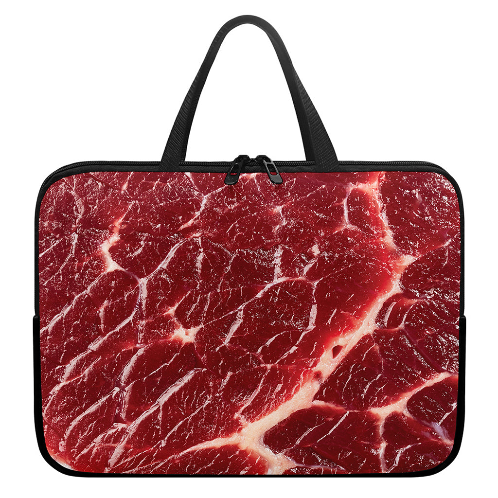 Red Meat Print Laptop Sleeve With Handle