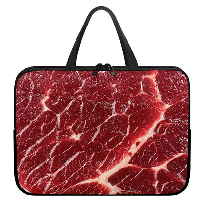 Red Meat Print Laptop Sleeve With Handle