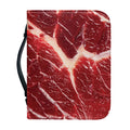Red Meat Print Leather Bible Cover