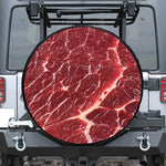 Red Meat Print Leather Spare Tire Cover