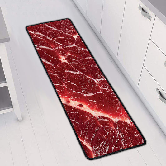 Red Meat Print Long Kitchen Mat