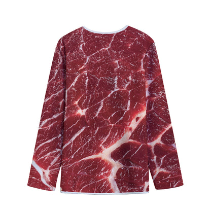 Red Meat Print Long Sleeve Short Coat