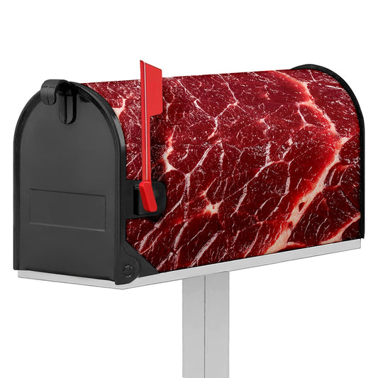 Red Meat Print Mailbox Cover