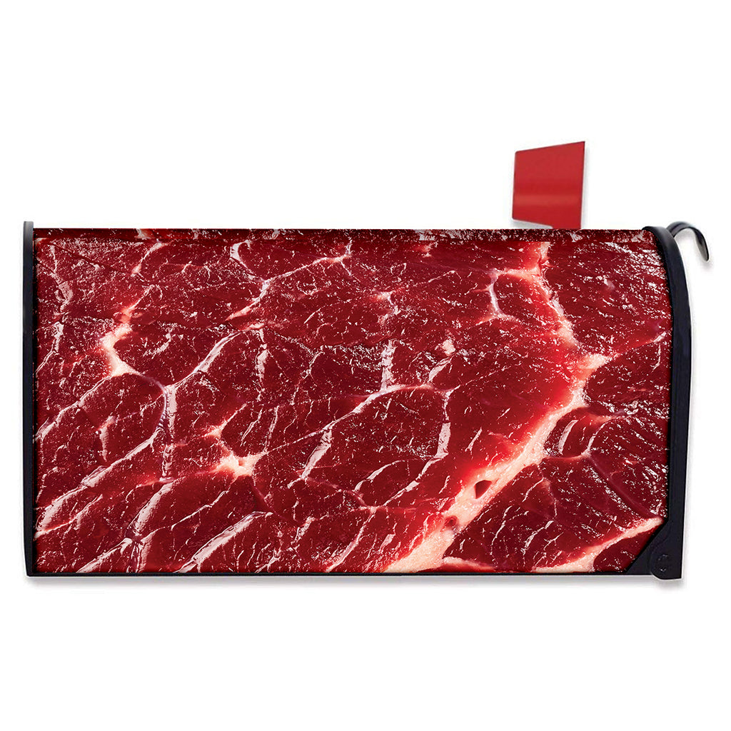 Red Meat Print Mailbox Cover