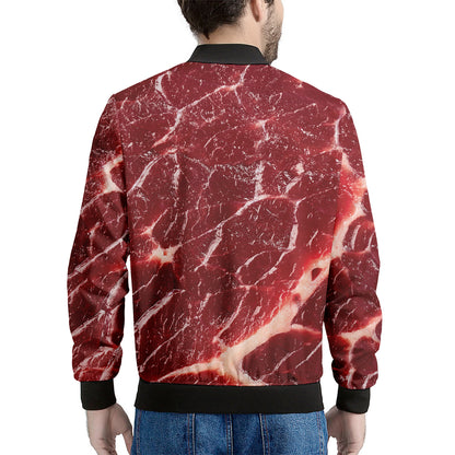 Red Meat Print Men's Bomber Jacket