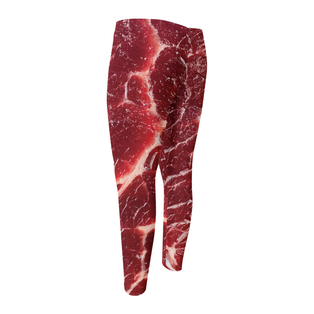 Red Meat Print Men's Compression Pants