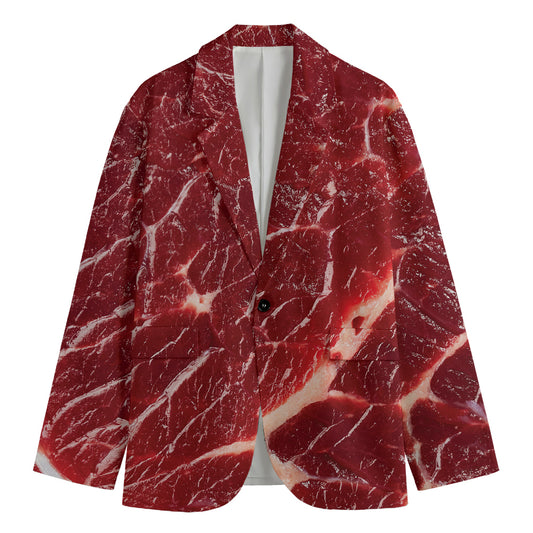 Red Meat Print Men's Cotton Blazer